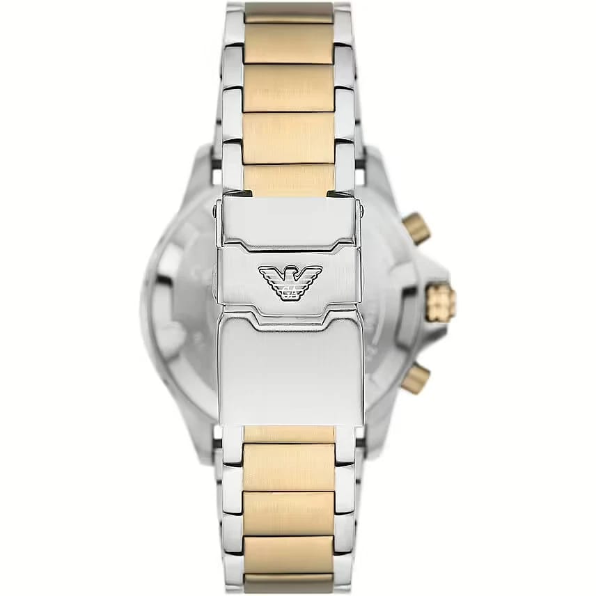Emporio Armani AR11586 Diver Mens’ Green Dial Stainless Chrono Watch + Gift Bag