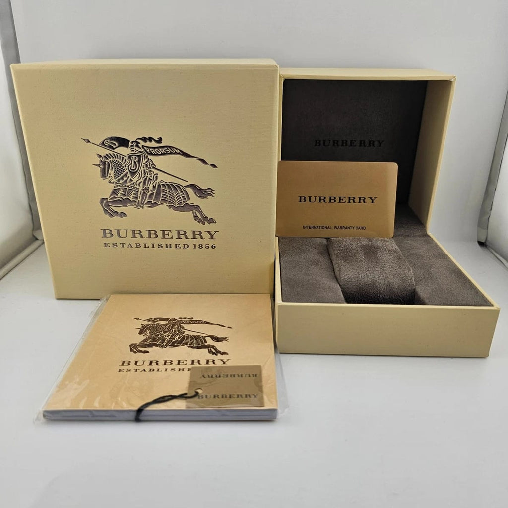 NEW BURBERRY WOMENS BU9509 WATCH MULTICOLOUR FABRIC & LEATHER STRAP & GOLD DIAL