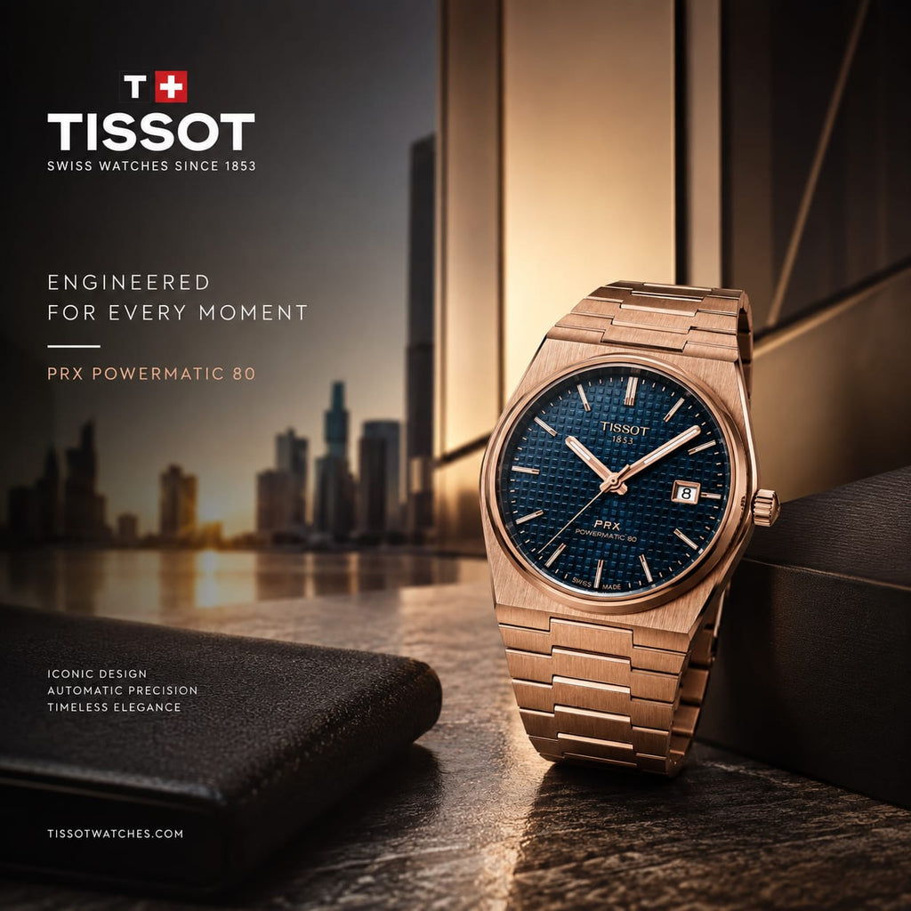 Tissot PRX Powermatic 80 Rose Gold 40 MM Auto Blue Dial Watch T137.407.33.041.00