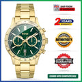 New HUGO BOSS HB1513923 Allure Gold Green Stainless Steel Mens Chronograph Watch